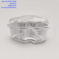 Hartvormige 500g capaciteit gerecycleerde PET geventileerde transparante wegwerp clamshell verpakking voor verse kersentomaten en aardbeien