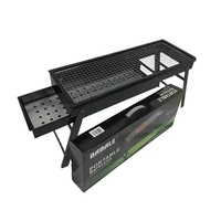 Barbecue au charbon de bois pliable en acier chromé, portable et durable, avec télécommande, pour 2-3 personnes, facile à nettoyer, pour le camping en plein air