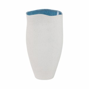 Vaso in ceramica testurizzata, decorazione per la casa in stile costiero, accessorio per soggiorno e tavolo da pranzo, vaso decorativo per fiori - Product Image 1