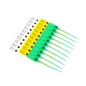 Оптовые индивидуальные пластиковые пломбы с отрывной лентой для машинного использования, одноразовые, с номерами, из ПП+металла, прочность 120Н - Product Image 2