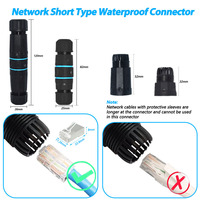 Cable Ethernet Mini M23 Corto, Blindado e Impermeable, Conector Hembra RJ45, IP68, Ethernet Industrial CAT5E, Cobre y Nylon
