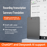 Enregistreur intelligent IA avec traducteur, chargement magnétique, 256 langues, traduction vocale et texte en temps réel, prend en charge les réunions ChatGPT/DeepSeek