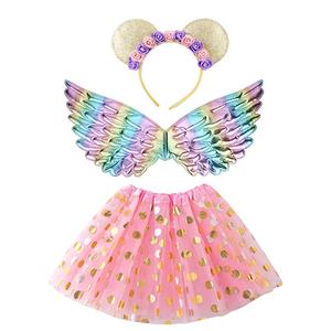 Ensemble de robe de fête pour enfants, motif papillon, Halloween et Pâques, jupe tutu avec bandeau à ailes - Product Image 4