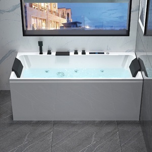 <span class=keywords><strong>Vasca</strong></span> da Bagno Riscaldata Freestanding in Acrilico per Adulti, Design Moderno Rettangolare 1.4-1.7m, con Massaggio e Temperatura Costante - Product Image 2