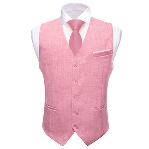 <span class=keywords><strong>Gilet</strong></span> de <span class=keywords><strong>costume</strong></span> boutonné à col en V, rose et uni, pour hommes, avec 5 boutons, coupe régulière, pour <span class=keywords><strong>costume</strong></span> ou smoking - Product Image 1