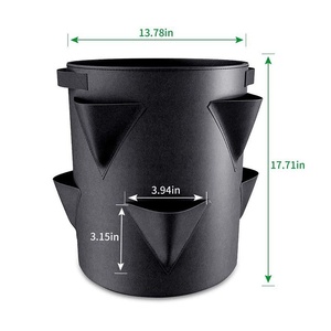 Sac de culture pour fraises en tissu non tissé épaissi, pot de culture pour plantes d'intérieur/extérieur et aménagement paysager - Product Image 3