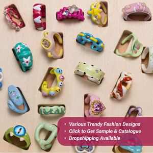 Venta al por mayor a granel personalizado de moda Nueva joyería de moda coreana Y2K lindo colorido esmalte anillos de dedo para mujeres niñas mejores amigos regalos - Product Image 2