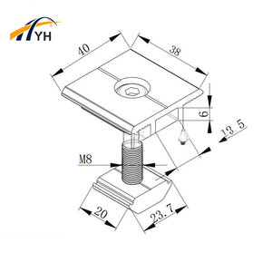 Venta caliente negro aleación de aluminio borde medio bloque de presión componente tarjeta deslizante <span class=keywords><strong>instalación</strong></span> <span class=keywords><strong>fotovoltaica</strong></span> - Product Image 2
