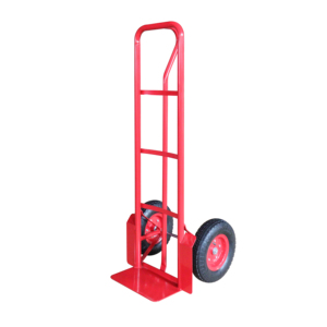 800lbs स्टील पी-हैंडल हाथ ट्रक 13 "न्यूमेटिक पहियों के गोदाम हाथ ट्रॉली - Product Image 1