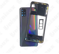 Coque arrière de batterie pour Samsung Galaxy A50/A505/A70 avec cadre central en verre compatible avec A51/A515/A71/A715