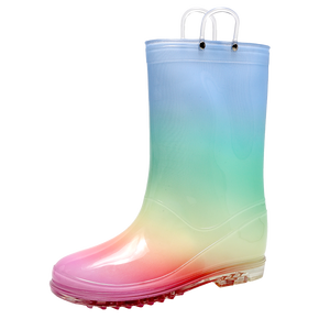 Nouveau modèle bottes de <span class=keywords><strong>pluie</strong></span> en caoutchouc pour enfants portable filles mode arc-en-ciel chaussures imperméables <span class=keywords><strong>22</strong></span>-40 grande <span class=keywords><strong>taille</strong></span> famille haute qualité usine - Product Image 6