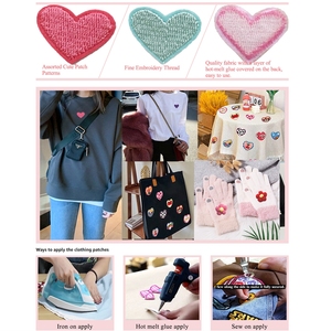 62 Pcs Mini Tim Sắt Trên Decal Đầy Màu Sắc Trái Tim Vá Sắt Trái Tim Các Bản Vá Lỗi Appliques Cho Quần Áo Ăn Mặc Hat Jeans Tự Làm Ba Lô - Product Image 2