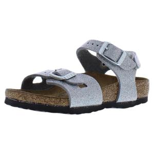 Sandalias Birkenstock Rio As Narrow Ps para Niña, Plateadas Brillantes, Planas - Product Image 1