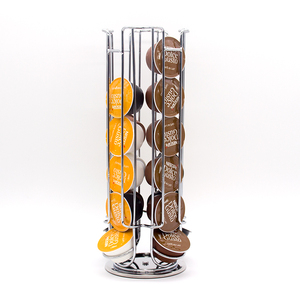 Fit for Dolce Gusto capsules Iron Metal Rotating Coffee Capsules Holder for Rack Display Stand Storage 24 pods