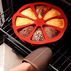 8-Cavity Pizza Slices Mold Silicone Baking Cake and Pastry Pan Essential Cake Tools