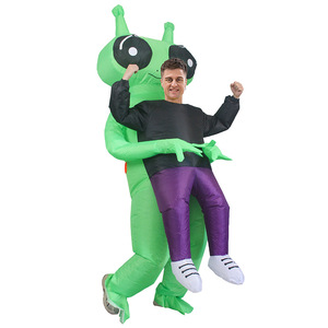 Costumes de mascotte extraterrestre gonflables, drôles, pour déguisement fantaisie, costume de fantôme effrayant qui embrasse les gens, farce ET, costume gonflable d'Halloween - Product Image 2