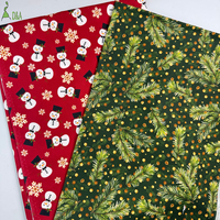 Tissu de Quilting 100% Coton Écologique à Motif de Noël 140 GSM Tissé 43/44 Pouces pour Couture Artisanale Décoration Maison Personnalisée