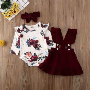 Vêtements pour bébés en velours et coton, ensembles de vêtements à la mode pour filles, vêtements pour bébés nouveau-nés, robes pour bébés filles et garçons - Product Image 6