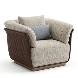 Sofá individual de tela con relleno de esponja cuadrada minimalista JM 970x870x780mm |   Uso en Apartamentos y Villas |   Personalizable por OEM - Product Image 4