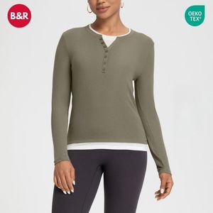 เสื้อเล่นกีฬาแขนยาวผ้าวูล<span class=keywords><strong>2</strong></span>อิน1ของผู้ชายเสื้อเล่นโยคะออกกำลังกายในยิม - Product Image 1