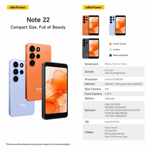 Teléfono Celular Ulefone Note <span class=keywords><strong>22</strong></span> Android 16 4G, 3GB 32GB, Batería Extraíble de 3000mAh, Ranura para 3 Tarjetas - Product Image 2