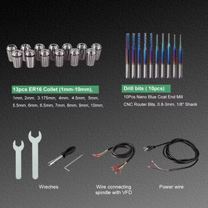 Kit moteur de broche refroidi par air 1,5 kW ER16 110V/220V avec variateur de fréquence (VFD) pour machine de fraisage CNC – Fournisseur d'usine ODM/OEM - Product Image 4