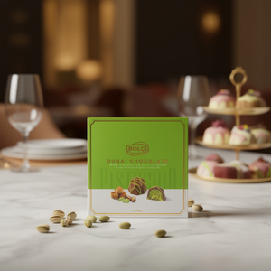Caja de Chocolate Verde de Primera Calidad DUBAI G.96X6 con Pistacho, Confección Sólida de 96g - Product Image 3