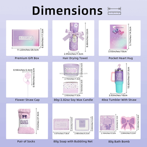New Product 2025 <strong>Lavender</strong> Theme Birthday <strong>Gifts</strong> for Women Spa <strong>Gift</strong> Basket Sets for Mom Scented Candles Set - Product Image 2