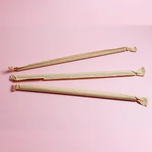 Biodegradable Brown Paper Drinking Straws Custom 6mm 8mm 10mm Bulk Individually Wrapped Straw