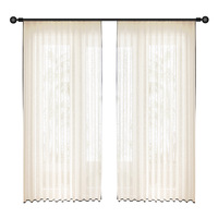 Rideaux Translucides Style Français et Japonais, Ne Laissent Pas Passer la Lumière ni les Regards; Rideaux de Salon et de Balcon en Polyester, Bordure Noire