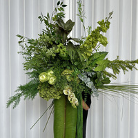 Fleurs artificielles en soie vertes pour événements forestiers, arrangements floraux de salle, murs de fleurs pour allées.
