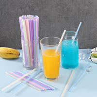 Pailles en papier jetables de 21 cm pour Bubble Tea, épaisses, arc-en-ciel, avec emballage individuel, pour les fournitures de bar et de fête