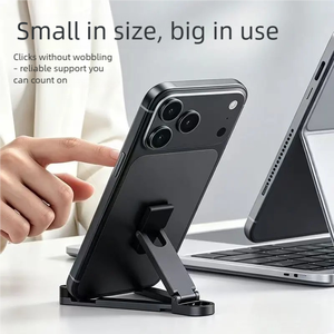 Support de téléphone pliable en alliage de zinc, mécanisme triangulaire, extension 240°, finition laquée, pour téléphone, tablette, bureau, extérieur - Product Image 2