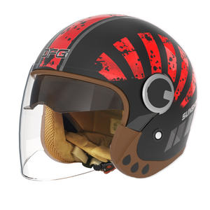 <span class=keywords><strong>Casco</strong></span> de Motocicleta Abierto DFG de Venta al por Mayor, de Alta Resistencia, con Forro EPS Integrado de ABS y Visera Doble Antirrayas de PC - Product Image 5