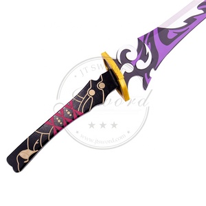 MS Genshin Impact Wooden Cosplay Prop Raiden Shogun Katana Bamboo Sword - Product Image 3