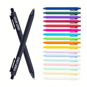Custom Printed Logo Bulk 1.0Mm Style Stationery Plastic Multicolored Rubber Coated Ballpoint <b>Pens</b> - Product Image 1