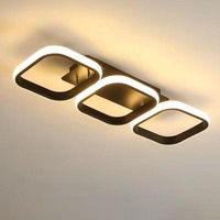 Plafonnier carré LED JACKSUN pour couloir, en acrylique noir, petite lampe de plafond 3 CCT, éclairage pour couloir, cuisine, maison