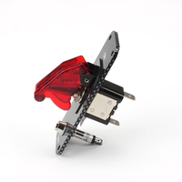Panneau d'interrupteurs à bascule 12V 20A ON/OFF pour voiture de course avec LED, couvercle de sécurité transparent et indicateur LED rouge