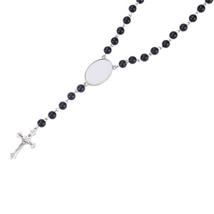 Vente directe usine Collier de perles avec pendentif <span class=keywords><strong>croix</strong></span> en métal de type Y, imprimé par transfert thermique - Product Image 5
