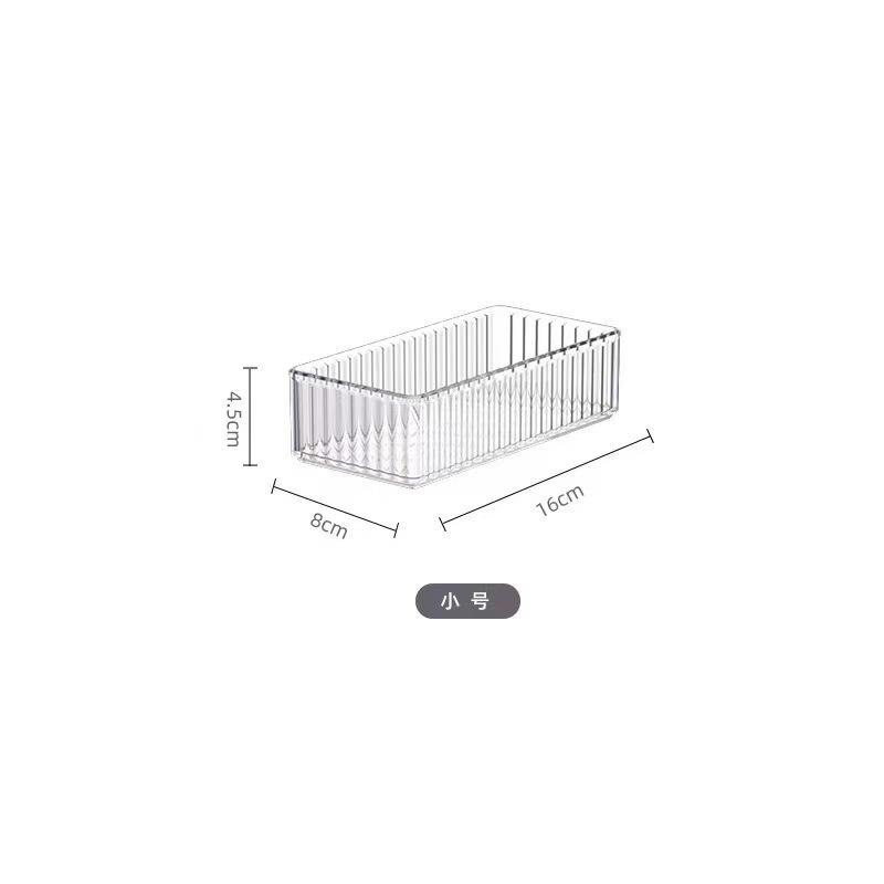 กล่องเก็บของโปร่งใสลายแนวตั้ง [M]