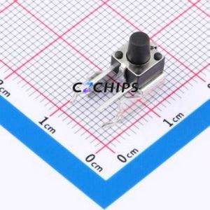 GT-TC102B-H075-L1 Tactile Switch Through hole,6.1x6.1mm Switch Single Pole Single Throw Round Button 2.5N Right Angle Insert - Product Image 1