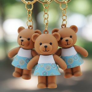 Porte-clés en caoutchouc PVC 3D avec forme d'animal, non toxique, métal argenté, couleurs et logos personnalisés - Product Image 4