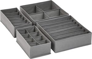 Rectangle Canvas Foldable Cabinet Organizer Dresser <b>Storage</b> Baskets Bins for Clothing Underwear & Bra <b>Storage</b> (65L Capacity) - Product Image 5