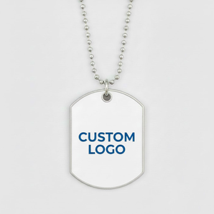 สร้อยคอจี้โลหะชุบนิกเกิลแบบนูนลายสั่งทำพิเศษจากโรงงานโดยตรง พร้อมสายลูกปัด - Product Image 1