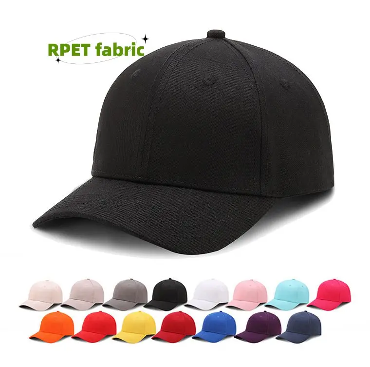 KIMTEX Big order supply RPET fabric eco-friendly material custom logo gorras sport baseball cap hat