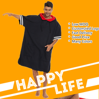 Serviette de Bain Poncho à Capuche Personnalisée Ultra Absorbante Séchage Rapide Chaleur Longue Durée Microfibre Robe de Sport Gym Natation Plage Tissée Unie