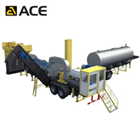 ACE IAP120 Centrale à asphalte mobile super performante, capacité de 120t/h, contrôle PLC, pompe haute efficacité, moteur horizontal à double arbre, faible consommation