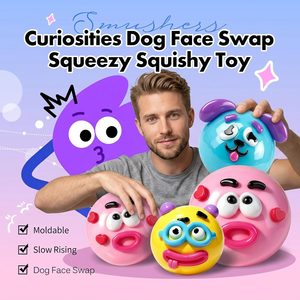 Jouet à presser <span class=keywords><strong>en</strong></span> caoutchouc souple à rebond lent, modèle visage <span class=keywords><strong>de</strong></span> chien transformable, le best-seller - Product Image 1
