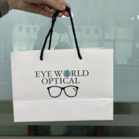 Custom Biodegradable Recycled Laminated Paperboard Luxury Gift Shopping Bags Screen Printed Business Name Jewelry Packaging