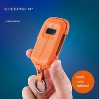 Étui de protection pour clé Zeekr 9X en cuir de chèvre, style simple, résistant aux rayures, à l'usure et à la saleté